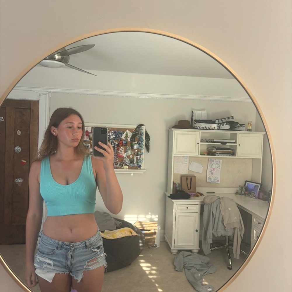 Urban Outfitters Blue Fitted Crop Tank Top